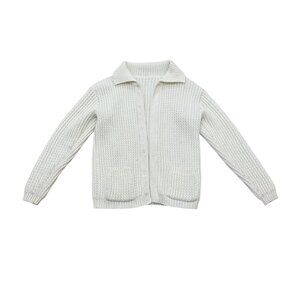 Y2K Women’s White Wool Knit Open Cardigan Sweater